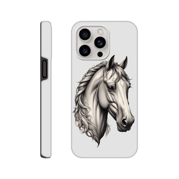 Coque Résistante pour Mobile | Tête de Cheval N-B