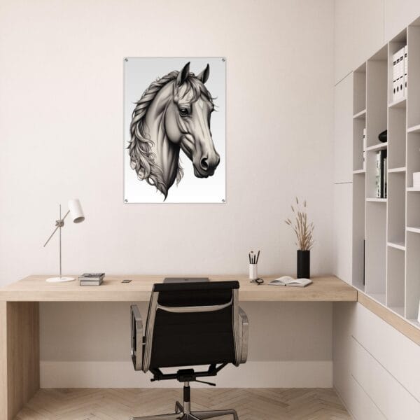 Tableau plexiglas | Tête de Cheval N-B
