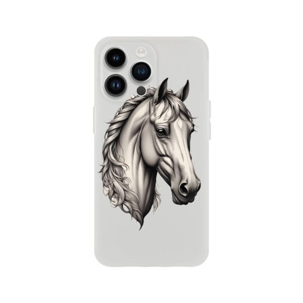 Coque Flexible pour Mobile | Tête de Cheval N-B